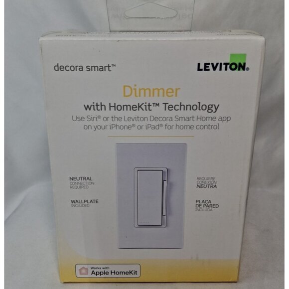 Leviton DIMMER with HomeKit Technology -White-Works Apple Homekit R02-DH6HD-2RW - Picture 1 of 6